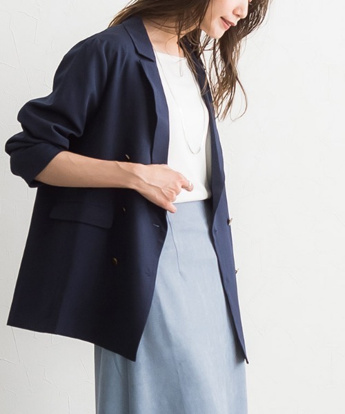 Pierrot（ピエロ）の「ゴールドボタンダブルジャケット（テーラードジャケット・レディース・ネイビー/キャメル・M/L）」の19枚目の写真