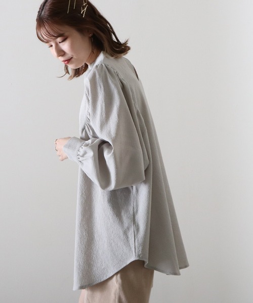 Cheek（チーク）の「ポコポコジャガードブラウス（シャツ/ブラウス・レディース・ブラウン/グレー/アイボリー・MEDIUM）」の17枚目の写真