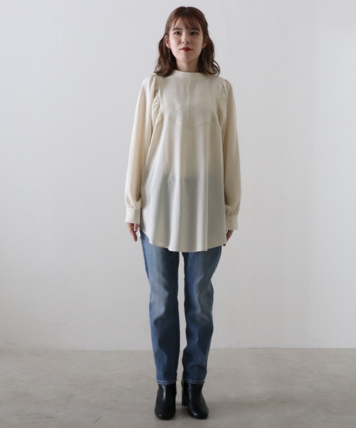 Cheek（チーク）の「ポコポコジャガードブラウス（シャツ/ブラウス・レディース・ブラウン/グレー/アイボリー・MEDIUM）」の13枚目の写真