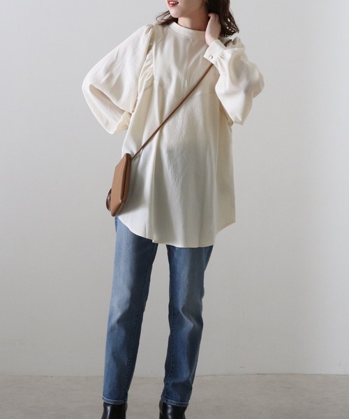 Cheek（チーク）の「ポコポコジャガードブラウス（シャツ/ブラウス・レディース・ブラウン/グレー/アイボリー・MEDIUM）」の18枚目の写真