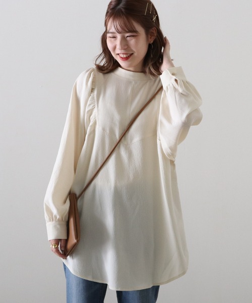 Cheek（チーク）の「ポコポコジャガードブラウス（シャツ/ブラウス・レディース・ブラウン/グレー/アイボリー・MEDIUM）」の14枚目の写真