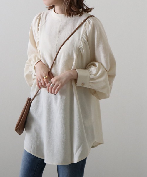 Cheek（チーク）の「ポコポコジャガードブラウス（シャツ/ブラウス・レディース・ブラウン/グレー/アイボリー・MEDIUM）」の10枚目の写真