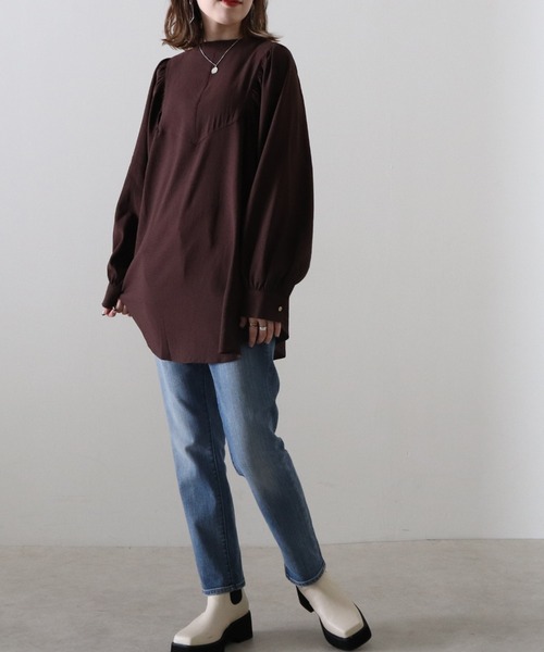 Cheek（チーク）の「ポコポコジャガードブラウス（シャツ/ブラウス・レディース・ブラウン/グレー/アイボリー・MEDIUM）」の15枚目の写真