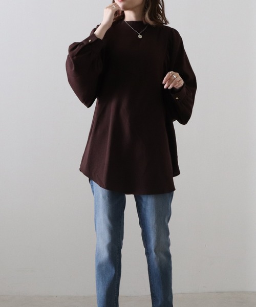 Cheek（チーク）の「ポコポコジャガードブラウス（シャツ/ブラウス・レディース・ブラウン/グレー/アイボリー・MEDIUM）」の11枚目の写真