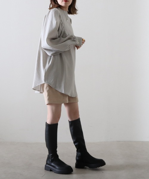 Cheek（チーク）の「ポコポコジャガードブラウス（シャツ/ブラウス・レディース・ブラウン/グレー/アイボリー・MEDIUM）」の12枚目の写真