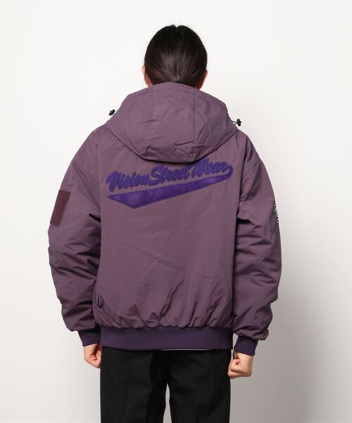 VISION STREET WEAR(ヴィジョンストリートウェア)の「【VISION STREET WEAR/ヴィジョンストリートウェア】中綿ナイロン ワッペン フードブルゾン/ナイロンジャケット(ブルゾン・メンズ・ブラック/パープル/キャメル/グレイッシュブルー・M/L/XL)」の15枚目の写真