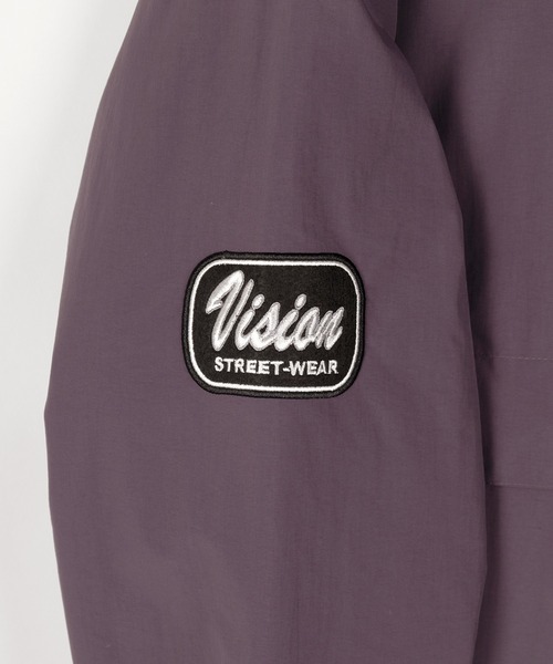 VISION STREET WEAR(ヴィジョンストリートウェア)の「【VISION STREET WEAR/ヴィジョンストリートウェア】中綿ナイロン ワッペン フードブルゾン/ナイロンジャケット(ブルゾン・メンズ・ブラック/パープル/キャメル/グレイッシュブルー・M/L/XL)」の7枚目の写真