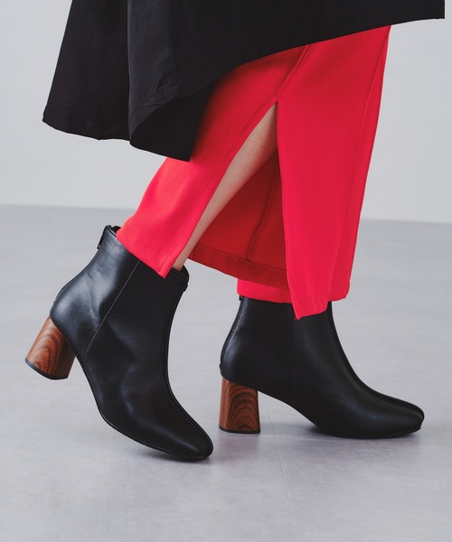 ORiental TRaffic（オリエンタルトラフィック）の「パイピング変形ヒールショートブーツ 11395（ブーツ・レディース・ブラック/グレー/キャメル・LL/3L/SS/S/M/L）」の21枚目の写真