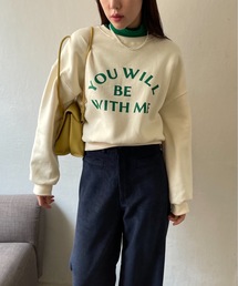 " YOU WILL BE WITH ME " mtm / ホリデーロゴプリントショート丈スウェットトレーナー