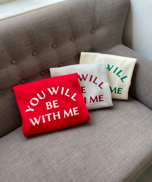 Didot.showroom(ディドット ショールーム)の「" YOU WILL BE WITH ME " mtm / ホリデーロゴプリントショート丈スウェットトレーナー(スウェット・レディース・クリーム/ヘザーグレー/レッド・FREE)」の16枚目の写真