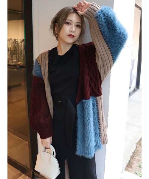 MURUA（ムルーア）の「ミクスチャーカシュクールニット（カーディガン/ボレロ・レディース・ブラック・FREE）」の16枚目の写真