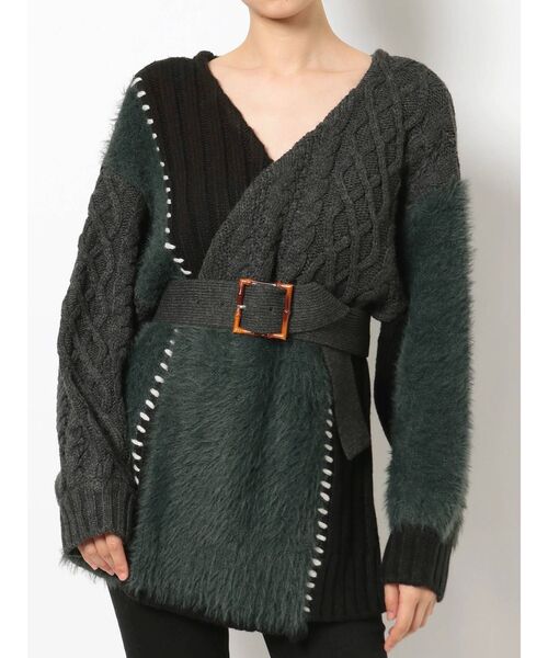 MURUA（ムルーア）の「ミクスチャーカシュクールニット（カーディガン/ボレロ・レディース・ブラック・FREE）」の18枚目の写真