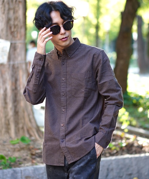 GIORDANO（ジョルダーノ）の「バスケットウィーブ長袖フランネルシャツ（シャツ/ブラウス・メンズ・カーキ/ブラック系その他7/ブラウン/ネイビー・X-LARGE/MEDIUM/LARGE/SMALL/XX-LARGE）」の3枚目の写真