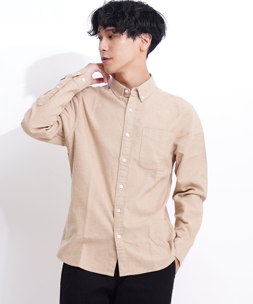 GIORDANO（ジョルダーノ）の「バスケットウィーブ長袖フランネルシャツ（シャツ/ブラウス・メンズ・カーキ/ブラック系その他7/ブラウン/ネイビー・X-LARGE/MEDIUM/LARGE/SMALL/XX-LARGE）」の4枚目の写真