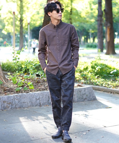 GIORDANO（ジョルダーノ）の「バスケットウィーブ長袖フランネルシャツ（シャツ/ブラウス・メンズ・カーキ/ブラック系その他7/ブラウン/ネイビー・X-LARGE/MEDIUM/LARGE/SMALL/XX-LARGE）」の9枚目の写真