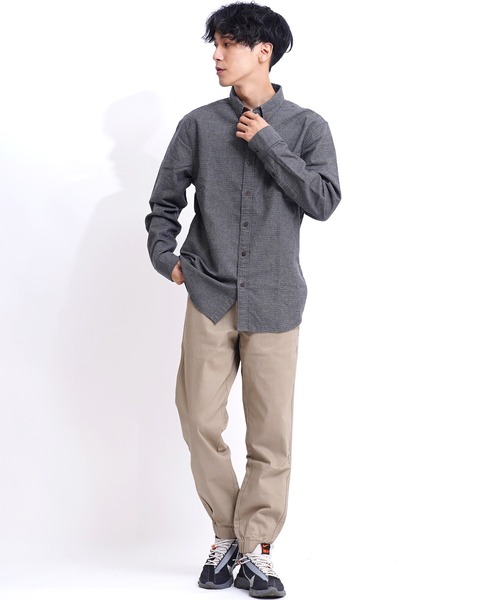 GIORDANO（ジョルダーノ）の「バスケットウィーブ長袖フランネルシャツ（シャツ/ブラウス・メンズ・カーキ/ブラック系その他7/ブラウン/ネイビー・X-LARGE/MEDIUM/LARGE/SMALL/XX-LARGE）」の7枚目の写真