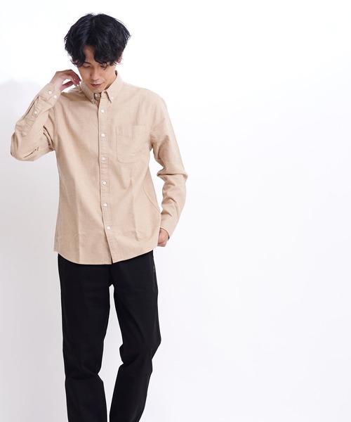 GIORDANO（ジョルダーノ）の「バスケットウィーブ長袖フランネルシャツ（シャツ/ブラウス・メンズ・カーキ/ブラック系その他7/ブラウン/ネイビー・X-LARGE/MEDIUM/LARGE/SMALL/XX-LARGE）」の12枚目の写真