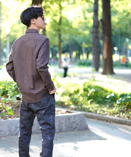 GIORDANO（ジョルダーノ）の「バスケットウィーブ長袖フランネルシャツ（シャツ/ブラウス・メンズ・カーキ/ブラック系その他7/ブラウン/ネイビー・X-LARGE/MEDIUM/LARGE/SMALL/XX-LARGE）」の10枚目の写真