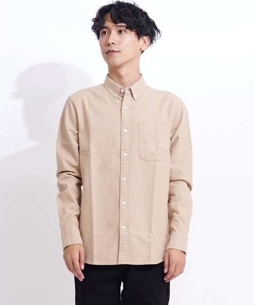 GIORDANO（ジョルダーノ）の「バスケットウィーブ長袖フランネルシャツ（シャツ/ブラウス・メンズ・カーキ/ブラック系その他7/ブラウン/ネイビー・X-LARGE/MEDIUM/LARGE/SMALL/XX-LARGE）」の14枚目の写真