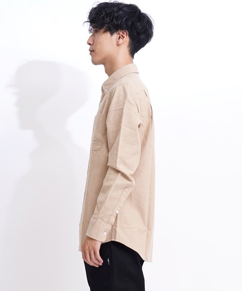 GIORDANO（ジョルダーノ）の「バスケットウィーブ長袖フランネルシャツ（シャツ/ブラウス・メンズ・カーキ/ブラック系その他7/ブラウン/ネイビー・X-LARGE/MEDIUM/LARGE/SMALL/XX-LARGE）」の15枚目の写真