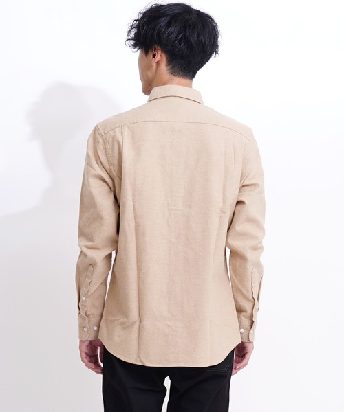 GIORDANO（ジョルダーノ）の「バスケットウィーブ長袖フランネルシャツ（シャツ/ブラウス・メンズ・カーキ/ブラック系その他7/ブラウン/ネイビー・X-LARGE/MEDIUM/LARGE/SMALL/XX-LARGE）」の16枚目の写真