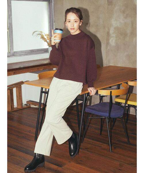 earth music&ecology（アースミュージックアンドエコロジー）の「スウェットライクハイネックニット ＊（ニット/セーター・レディース・ブラック/アイボリー/ボルドー/マスタード・FREE）」の18枚目の写真