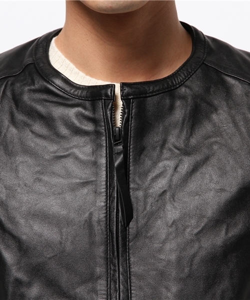 OUTLET（アウトレット）の「【Ciaopanic】レザーシングルライダース（ライダースジャケット・メンズ・グレー/ブラック/ネイビー/ブルー・MEDIUM/SMALL/LARGE）」の9枚目の写真