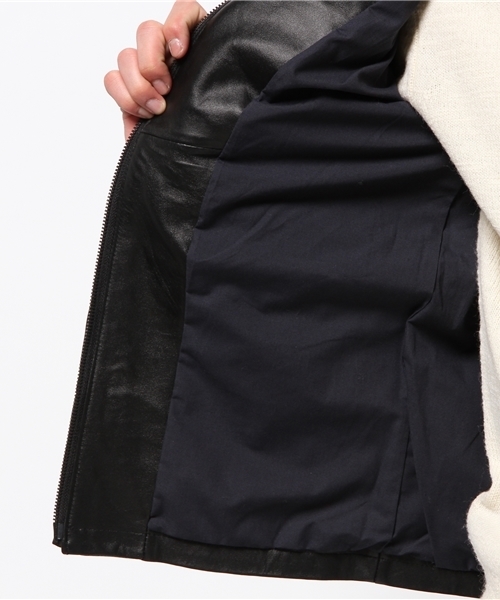 OUTLET（アウトレット）の「【Ciaopanic】レザーシングルライダース（ライダースジャケット・メンズ・グレー/ブラック/ネイビー/ブルー・MEDIUM/SMALL/LARGE）」の13枚目の写真