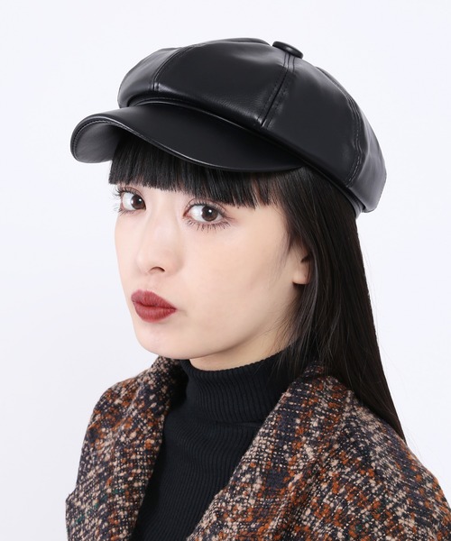 WC（ダブル シー）の「フェイクレザーキャスケット（キャスケット・レディース・ブラック・FREE）」の3枚目の写真