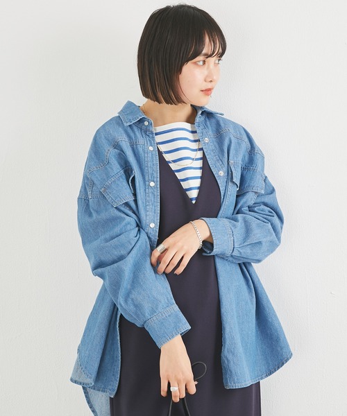 LAVEANGE（ラビアンジェ）の「バックプリントデニムシャツ（シャツ