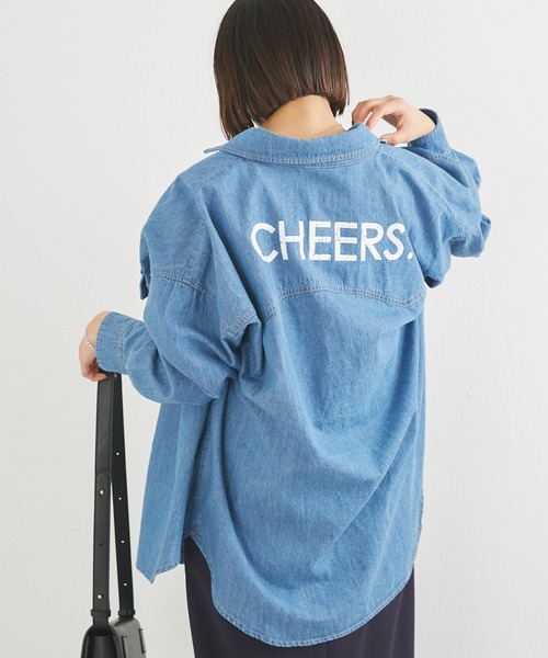 LAVEANGE（ラビアンジェ）の「バックプリントデニムシャツ（シャツ/ブラウス・レディース・ブルー・3L/LL/M/L/4L）」の16枚目の写真