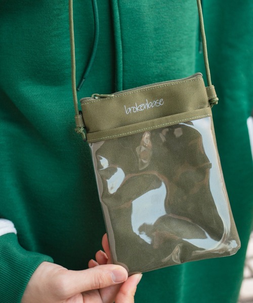 BROKEN BASE(ブロークンベース)の「ネックショルダーポーチ(ショルダーバッグ・メンズ・ブラック/カーキ・フリー)」の2枚目の写真
