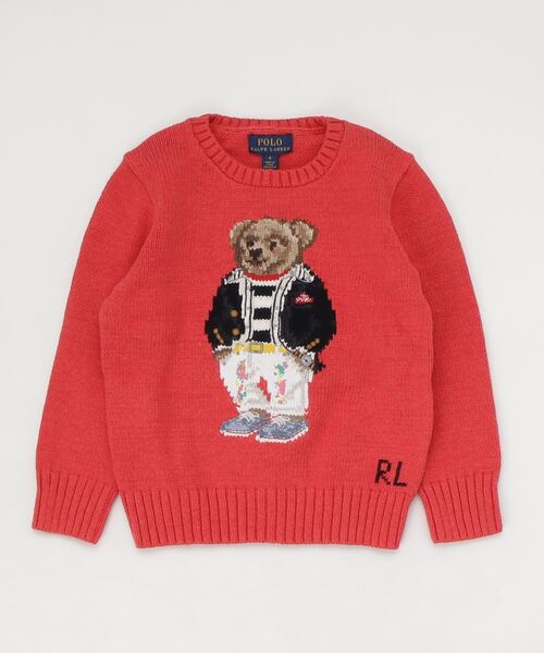 POLO RALPH LAUREN CHILDRENSWEAR（ポロ ラルフ ローレン チルドレンズウェア）の「Polo ベア コットン セーター（ニット/セーター・キッズ・レッド・4/6/7）」の4枚目の写真