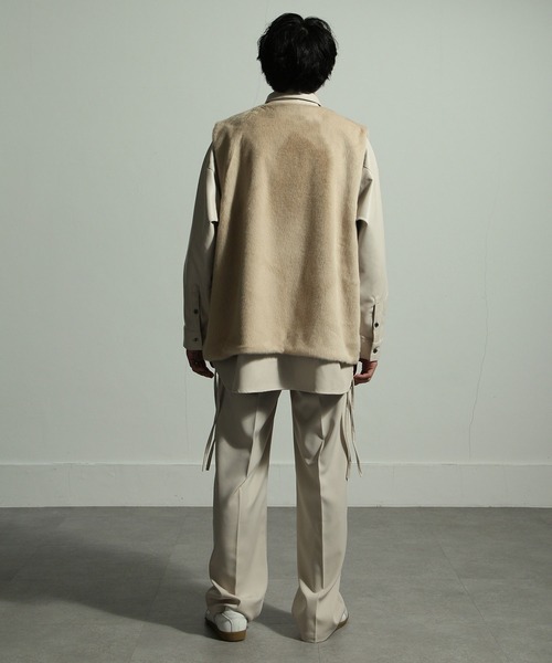 NILWAY（ニルウェイ）の「ノーカラーファーベスト/シャギーベスト（ベスト・レディース・ブラック/ベージュ・MEDIUM/LARGE）」の19枚目の写真