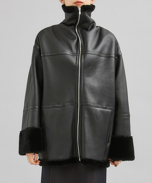 city(シティ)の「【CITY】スペインメリノジップムートン(ムートンコート・レディース・ブラック・1/2)」の15枚目の写真