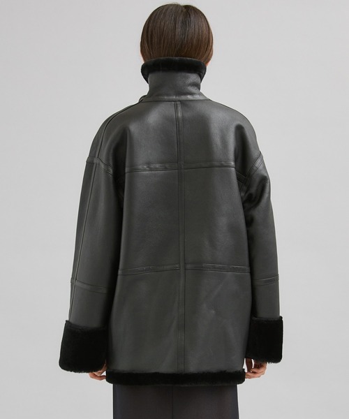 city(シティ)の「【CITY】スペインメリノジップムートン(ムートンコート・レディース・ブラック・1/2)」の2枚目の写真