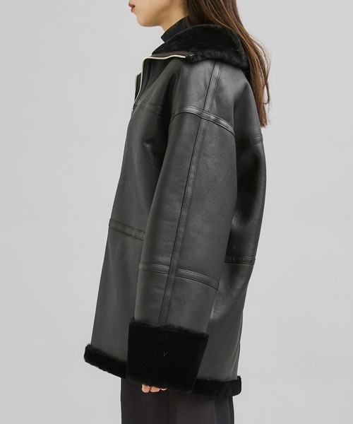 city(シティ)の「【CITY】スペインメリノジップムートン(ムートンコート・レディース・ブラック・1/2)」の10枚目の写真