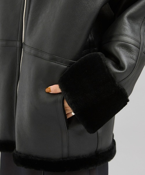 city(シティ)の「【CITY】スペインメリノジップムートン(ムートンコート・レディース・ブラック・1/2)」の12枚目の写真