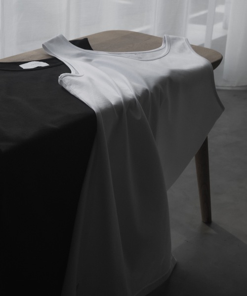 remer（リメール）の「《好きな着丈を選べる》Royal cotton tank top / ロイヤルコットンタンクトップ（タンクトップ・メンズ・ホワイト/ブラック/オリーブ・SMALL/MEDIUM/LARGE/X-LARGE）」の4枚目の写真