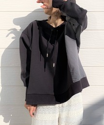 Q | フハクドッキングリブネックトップス(Tシャツ/カットソー)