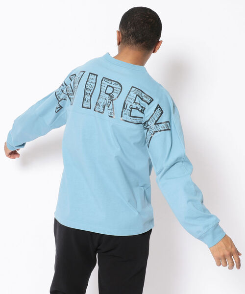 AVIREX(アヴィレックス)の「長袖 Tシャツ メガ ロゴ / LONG SLEEVE T-SHIRT MEGA LOGO / アヴィレックス / AVIREX(Tシャツ/カットソー・メンズ・パープル/ブラック/ホワイト/グリーン/サックスブルー・MEDIUM/LARGE/X-LARGE/XX-LARGE)」の5枚目の写真