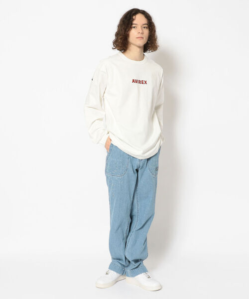 AVIREX(アヴィレックス)の「長袖 Tシャツ メガ ロゴ / LONG SLEEVE T-SHIRT MEGA LOGO / アヴィレックス / AVIREX(Tシャツ/カットソー・メンズ・パープル/ブラック/ホワイト/グリーン/サックスブルー・MEDIUM/LARGE/X-LARGE/XX-LARGE)」の16枚目の写真