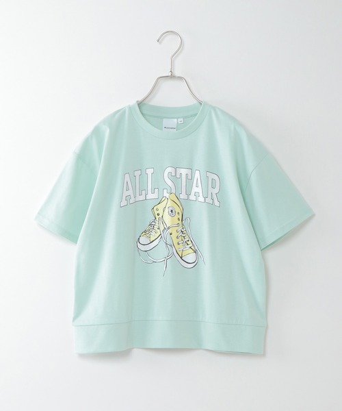 CONVERSE ALL STAR(コンバースオールスター)の「【キッズ】CONVERSE コンバース ラメプリントTシャツ(130~160cm)(Tシャツ/カットソー・キッズ・ライトパープル/ミント・160/130/140/150)」の2枚目の写真