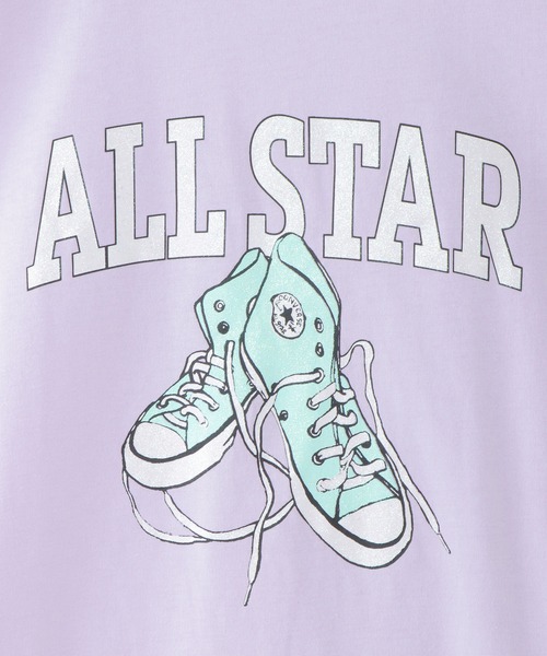 CONVERSE ALL STAR(コンバースオールスター)の「【キッズ】CONVERSE コンバース ラメプリントTシャツ(130~160cm)(Tシャツ/カットソー・キッズ・ライトパープル/ミント・160/130/140/150)」の9枚目の写真
