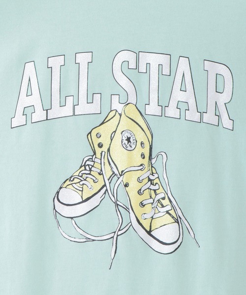 CONVERSE ALL STAR(コンバースオールスター)の「【キッズ】CONVERSE コンバース ラメプリントTシャツ(130~160cm)(Tシャツ/カットソー・キッズ・ライトパープル/ミント・160/130/140/150)」の7枚目の写真