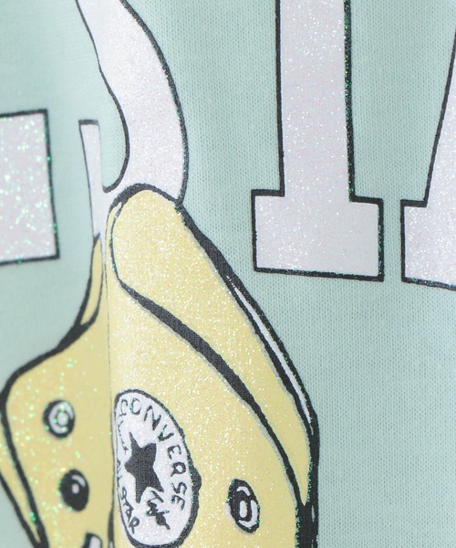 CONVERSE ALL STAR(コンバースオールスター)の「【キッズ】CONVERSE コンバース ラメプリントTシャツ(130~160cm)(Tシャツ/カットソー・キッズ・ライトパープル/ミント・160/130/140/150)」の8枚目の写真