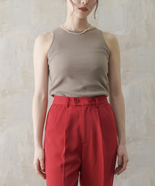 Lull（ルル）の「【Lull / ルル】アメスリリブタンク（タンクトップ・レディース・ブラック/ホワイト/ベージュ・ONESIZE）」の15枚目の写真