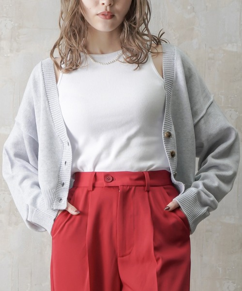 Lull（ルル）の「【Lull / ルル】アメスリリブタンク（タンクトップ・レディース・ブラック/ホワイト/ベージュ・ONESIZE）」の13枚目の写真