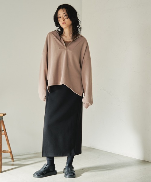 ANGIE（アンジー）の「ダンボールタイトロングスカート（スカート・レディース・ブラック/ライトグレー/イエロー・FREE）」の4枚目の写真