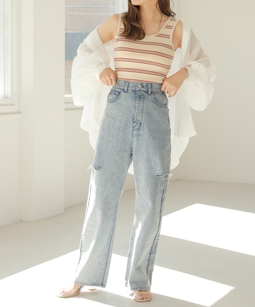 Heather（ヘザー）の「サイドダメージデニム 273180（デニム